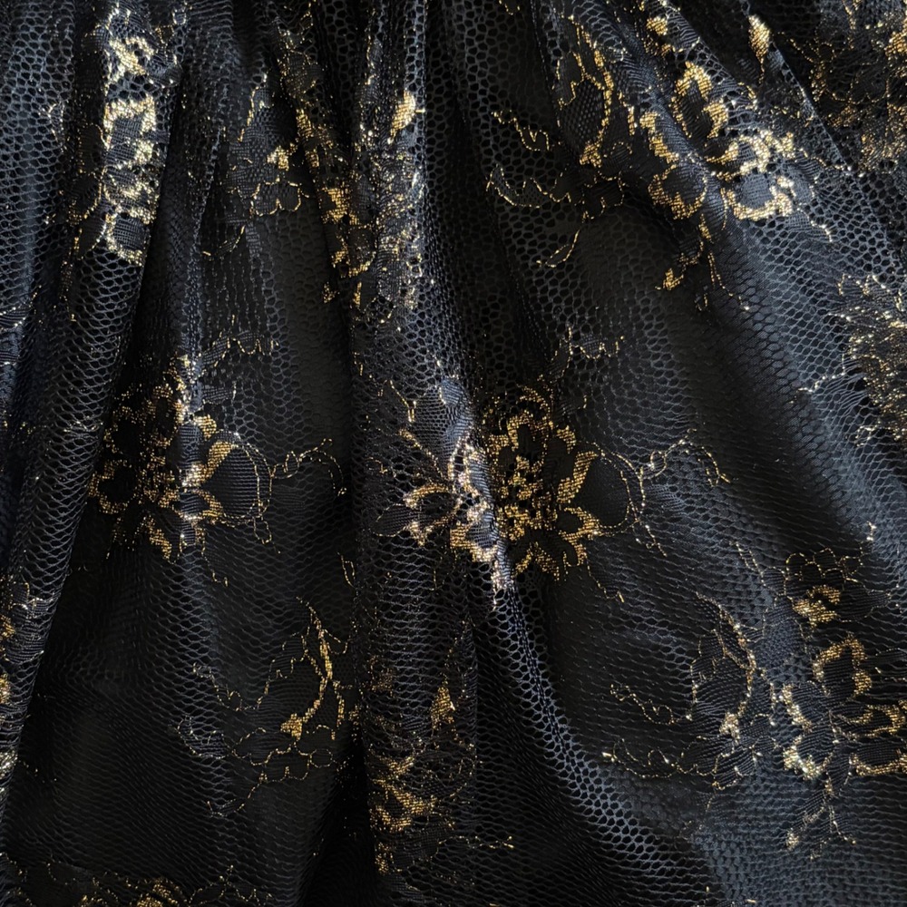 Jill Stuart Sweetheart Strapless Black Gold Lace Cocktail Dress Women 6 - Picture 13 of 14